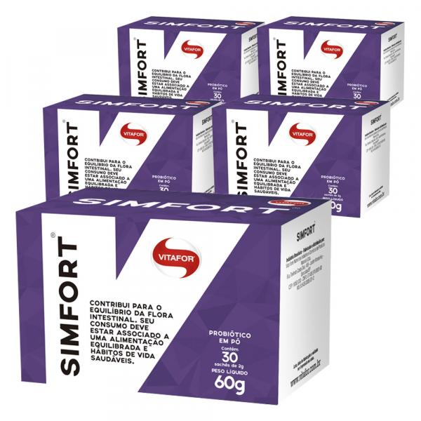 Kit 5x Simfort - 30 Sachês de 2g - Vitafor
