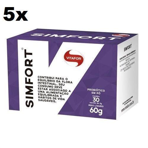 Kit 5X Simfort - 30 Sachês 2g - Vitafor