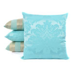 Kit 6 Almofadas Decorativas Listrada Azul Tiffany 45cm X 45cm Com Enchimento De Silicone Macio