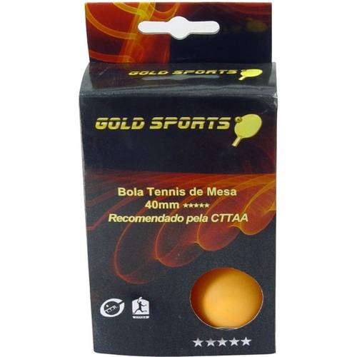 Kit 6 Bolas P Tênis de Mesa 5 Stars - Gold Sports