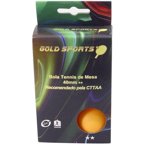 Kit 6 Bolas P/ Tênis de Mesa 2 Stars - Gold Sports