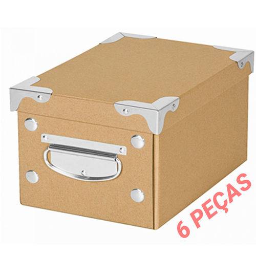 Tudo sobre 'Kit 6 Caixa Organizadora Ordene OR52500 Monta Fácil Kraft Porta Objetos Acessórios Escritório'