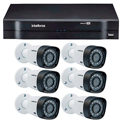 Kit 6 Câmeras de Segurança Hd 720p Intelbras Vhd 3130b G3 + Dvr Intelbras Multi Hd + Acessórios