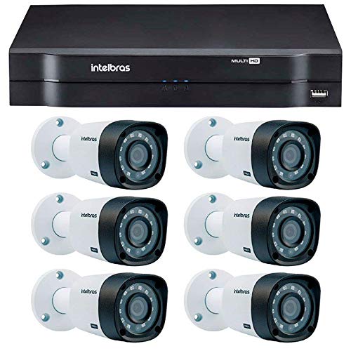 Kit 6 Câmeras de Segurança Hd 720p Intelbras Vhd 3120b G3 + Dvr Intelbras Multi Hd + Acessórios