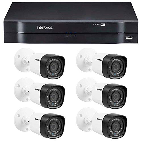 Kit 6 Câmeras Segurança HD 720p VHD 1120B G4 DVR Intelbras Multi HD + Acessórios