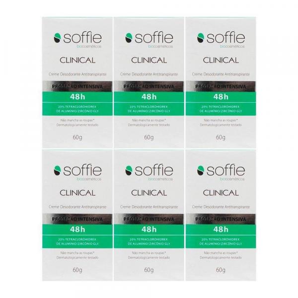 Kit 6 Desodorante Antitranspirante Soffie Clinical