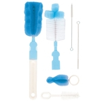 Kit 6 Escovas Para Mamadeiras e Canudos Azul - Buba