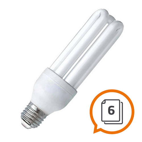 Kit 6 Lampadas Eletronicas 3u 15w 6400k 127v Branco Frio