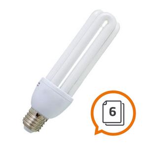 Kit 6 Lampadas Eletronicas 3U 25W 6400K Branco Frio - 127V