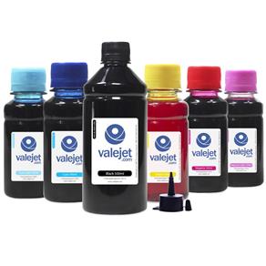 Kit 6 Tintas para Epson Bulk Ink T673 Black 500ml Coloridas 100ml