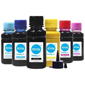 Kit 6 Tintas para Epson L800 Sublimática Ecotank CMYK 100ml Koga