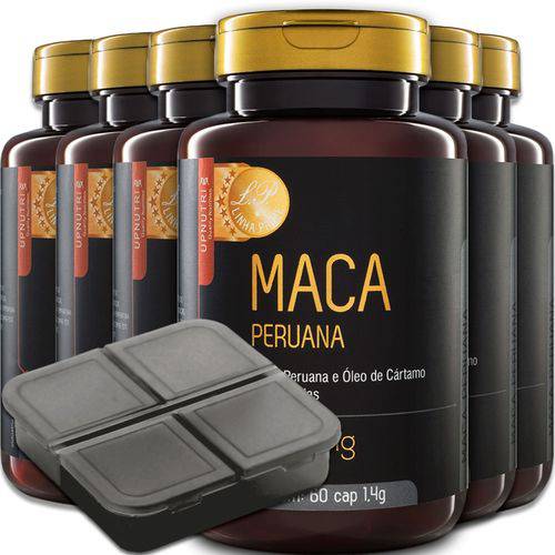 Kit 6x Maca Peruana 60 Cápsulas Upnutri + Porta Comprimidos