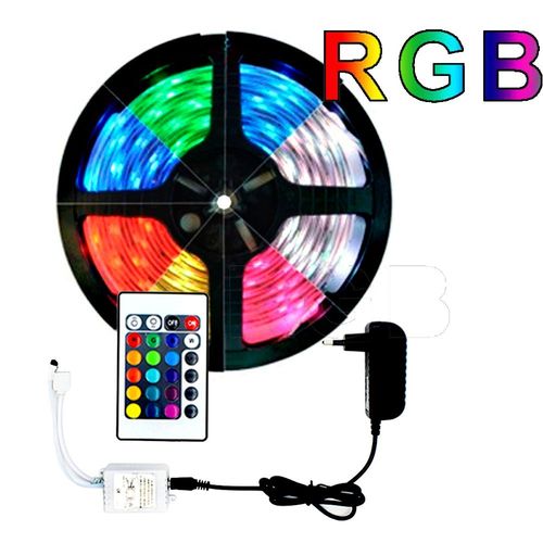 Kit 3 Fita Led Rgb 5050 Bivolt Multicores com Fonte e Controle Completa