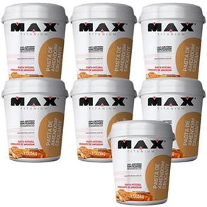 Kit 7x Pasta de Amendoim Crocante - 1005kg - Max Titanium - 7 X 1005 G-SEM SABOR