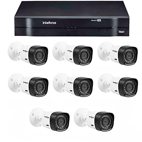 Kit 8 Câmeras de Segurança Hd 720p Intelbras Vhd 1120b G3 + Dvr Intelbras Multi Hd + Acessórios