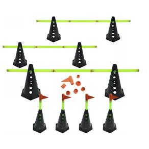 Kit 8 Cones Furado C/ Barreira Black Funcional Agilidade