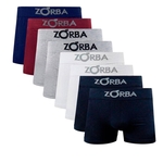 Kit 8 Cuecas Boxer Zorba Adulto com Algodão