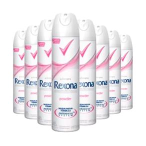 Kit 8 Desodorante Rexona Aerosol Powder Feminino 105 Ml - 105 Ml