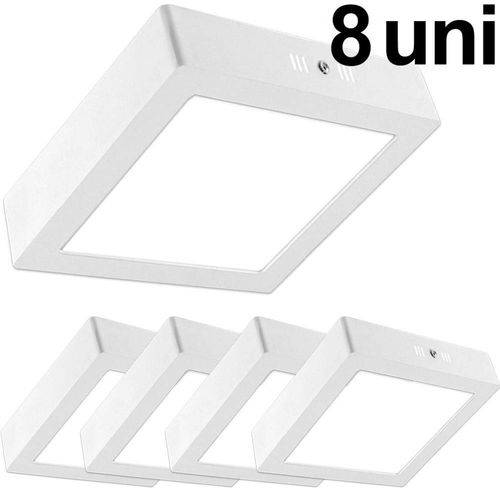 Tamanhos, Medidas e Dimensões do produto Kit 8 Luminária Plafon Led 25w Sobrepor Quadrado Branco Frio