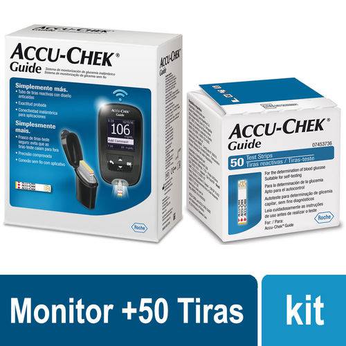Tudo sobre 'Kit Accu-chek Guide Monitor de Glicemia +50 Tiras Reagentes'