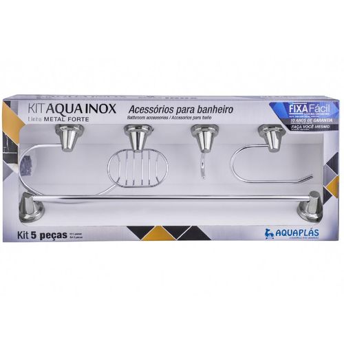 Kit Acessórios Inox Aquainox 5 Pçs Aquaplás