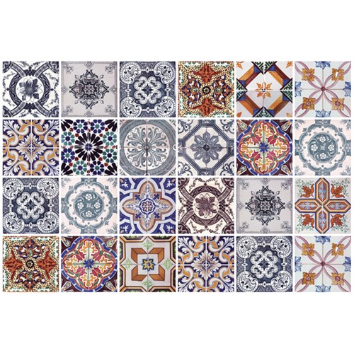 Tudo sobre 'Kit Adesivo de Azulejo Mosaico Colorido 15x15cm 24 Peças Inspire'