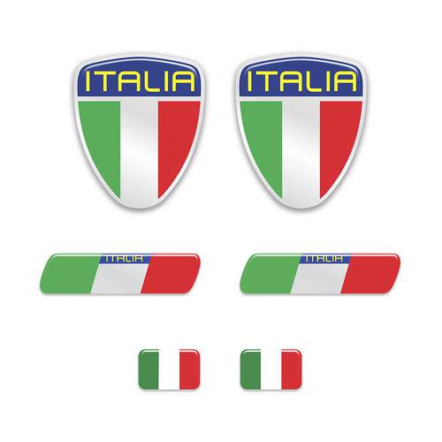 Tudo sobre 'Kit Adesivos Emblema Escudo Placa Coluna Itália Resinados'