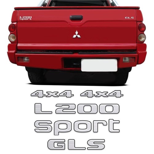 Kit Adesivos L200 Sport Gls 4X4 Mitsubishi Resinado Escovado