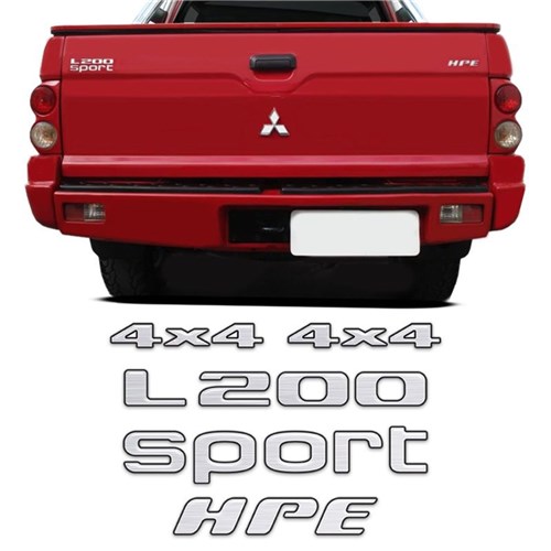 Kit Adesivos L200 Sport Hpe 4X4 Mitsubishi Resinado Escovado