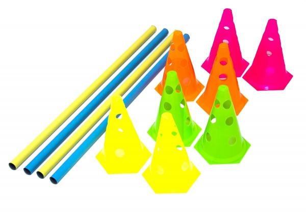 Kit Agilidade 8 Cones Furados e 4 Estacas Rope Store