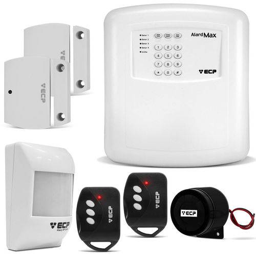 Kit Alarme Casa Residencial Comercial Ecp Alard Max 4 Central Sensor Infravermelho Sirene