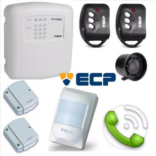 Kit Alarme Residencial Comercial Ecp Alard Max Sem Fio com 03 Sensores