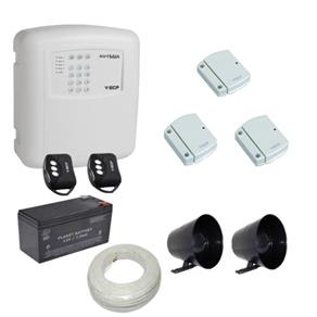 Kit Alarme Residencial / Comercial 3 Sensores de Abertura Sem Fio com Discadora Telefônica- ECP