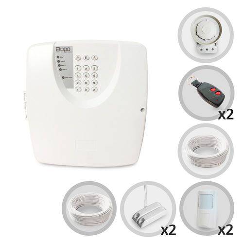 Kit Alarme Residencial ou Comercial Bopo + 4 Sensores com Fio