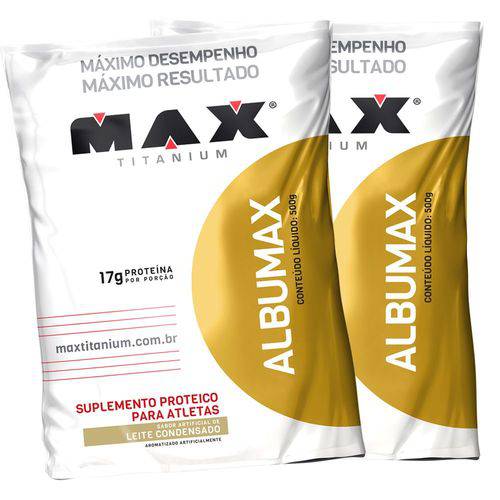 Tudo sobre 'Kit 2 Albumina - Albumax 100% 500g Max Titanium (1kg)'