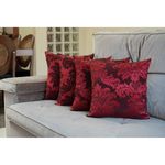 Kit Almofada Decorativa Jacquard - 04 Peças - Vermelho