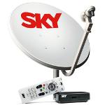 Kit Antena Parabólica e Receptor Sky Pré Pago Flex Sd