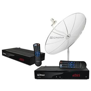 Kit Antena Parabólica e 2 Receptores Digital/Analógico Cromus CAD 1000 TVFT 15 M2 – 1,50 M