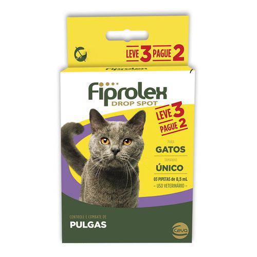 Tudo sobre 'Kit Antipulgas Ceva para Fiprolex para Gatos Leve 3 Pague 2'