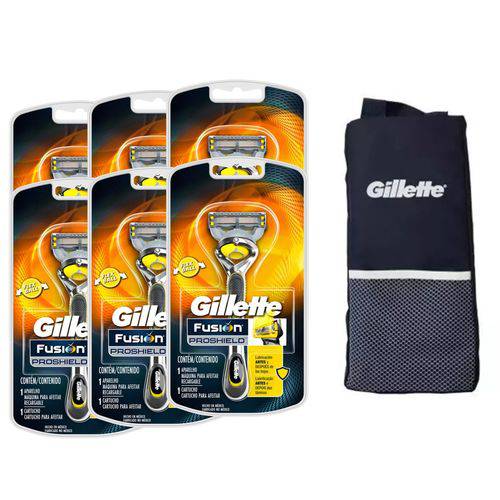 Tudo sobre 'Kit Aparelho de Barbear Gillette Fusion Proshield 6 Unidades + Porta Chuteira'