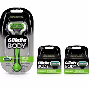 Kit Aparelho Gillette Body + 3 Cargas Olympics