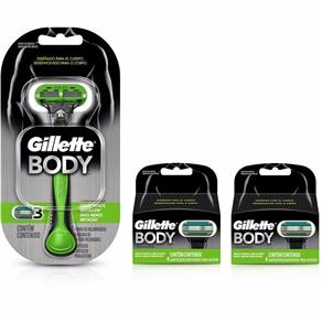 Kit Aparelho Gillette Body + 3 Cargas Olympics