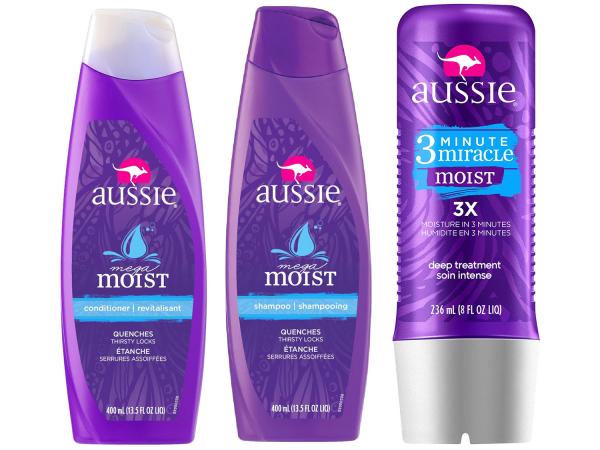 Kit Aussie 3 Minute Miracle Moist 236ml com - Moist Shampoo 400ml + Moist Condicionador 400ml