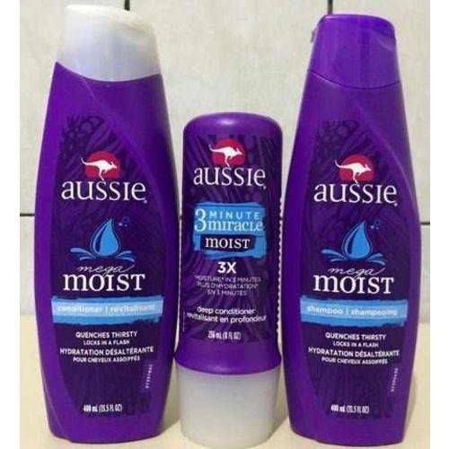 Kit Aussie Moist Shampoo + Condicionador + 3 Minute Miracle