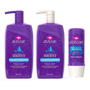 Kit Aussie Shampoo e Condicionador Moist 865ml + Mascara 236ML