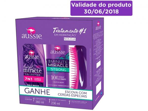 Kit Aussie Total Miracle 7N1 + 3 Minute Miracle - Strong + Escova