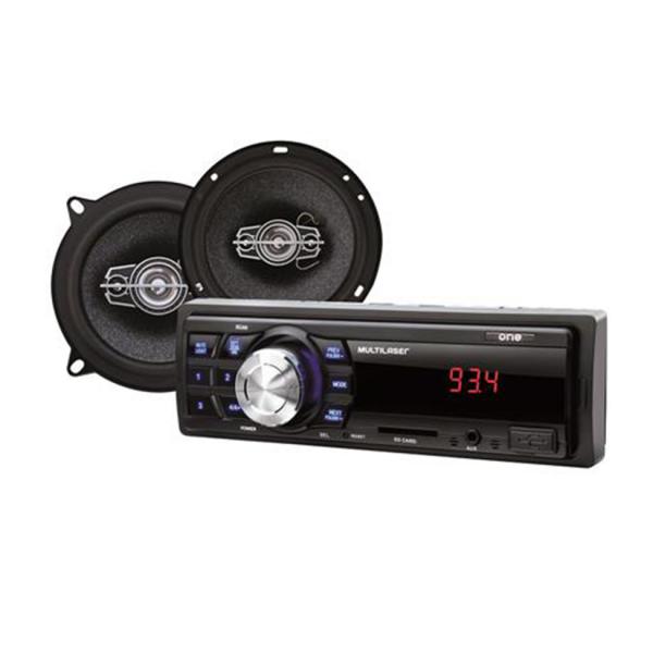 Kit Automotivo Rádio MP3 e 2 Alto Falantes 6 Polegadas 12VDC AU954 - Multilaser