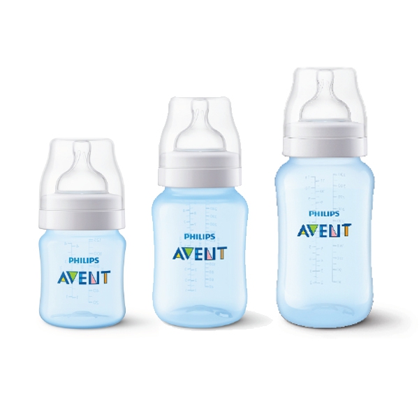 Kit Avent Classic+ 3 Mamadeiras Azul 125, 260, 330ml - Philips Avent