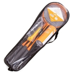 Kit Badminton 4 Raquetes + 3 Petecas + Rede Suportes - Vollo