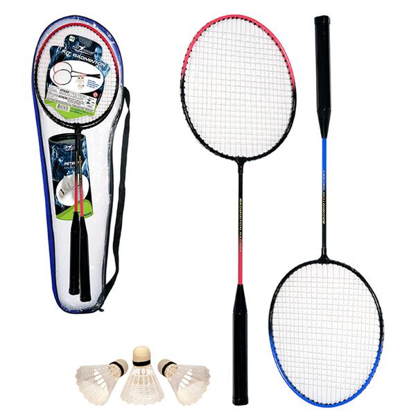 Kit Badminton C/ 2 Raquetes + 3 Petecas - Art Brink